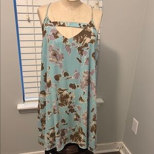 Peach Love California Backless Dress - Aqua and Brown